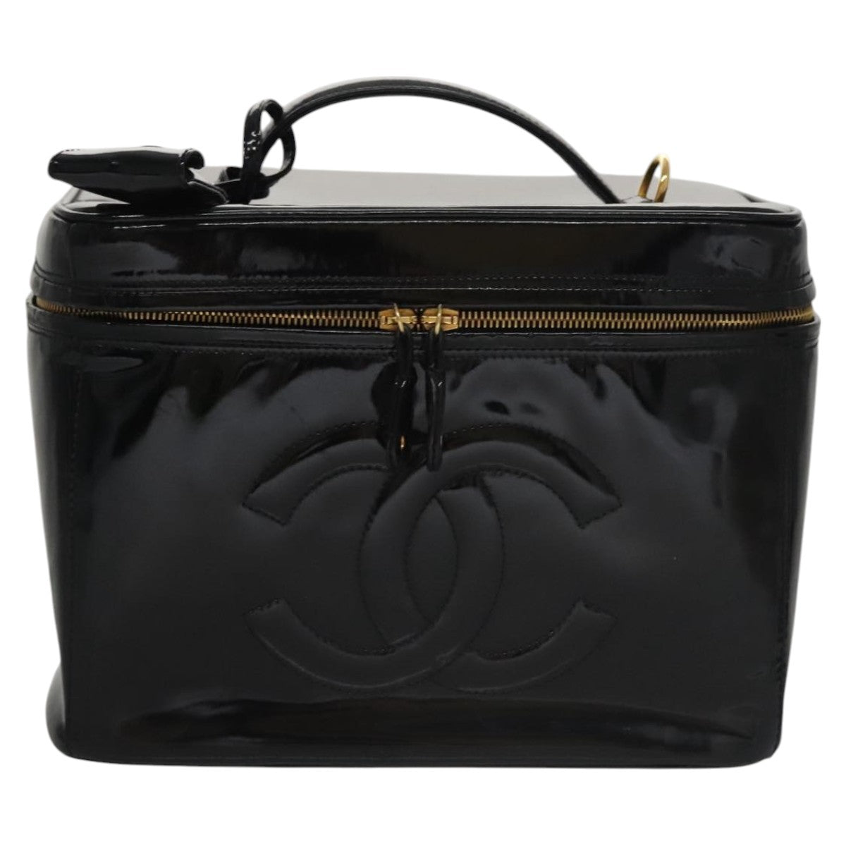 Chanel Vanity Black Patent Leather Clutch Bag (Pre-Owned)