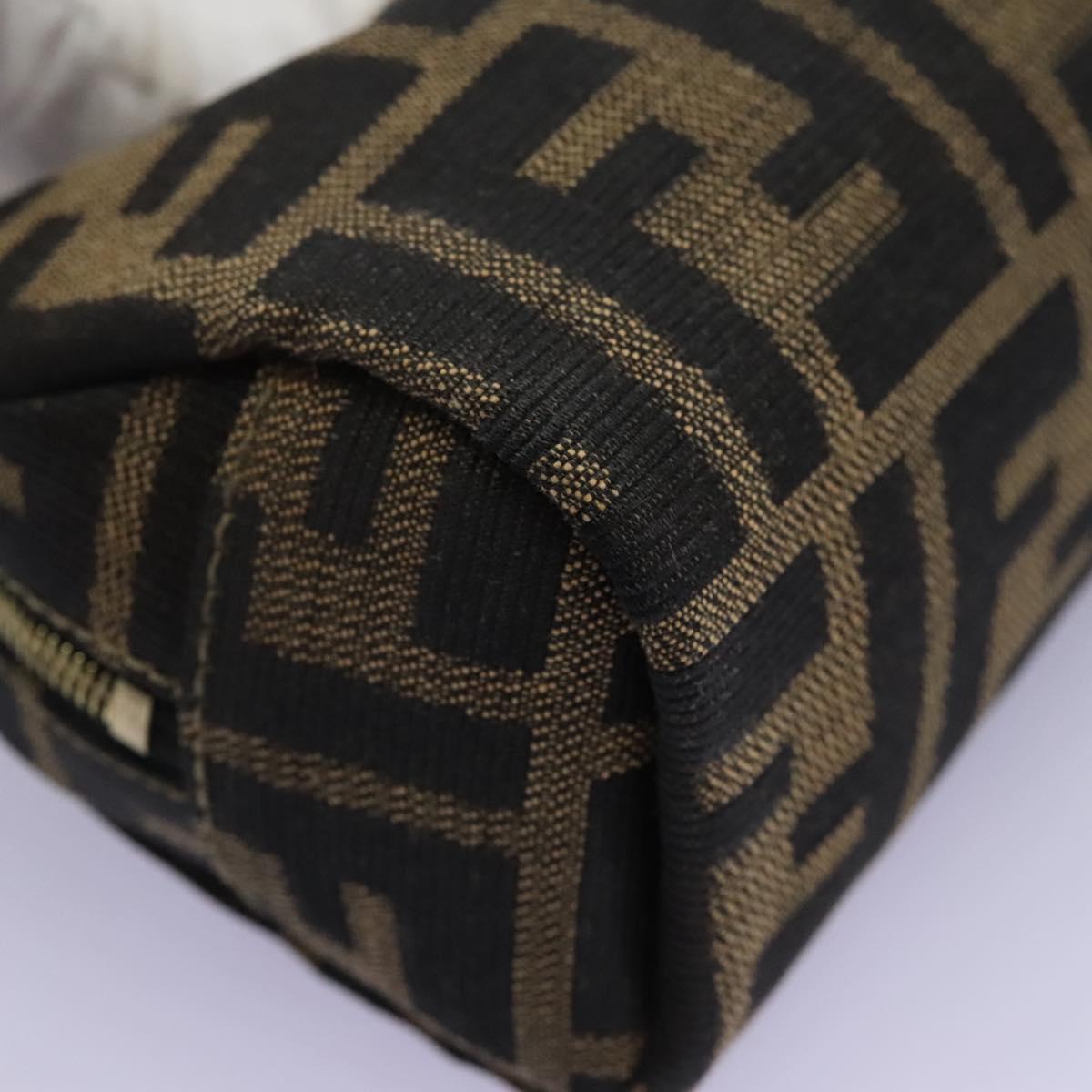 Fendi Zucca Brown Canvas Clutch Bag (Pre-Owned)