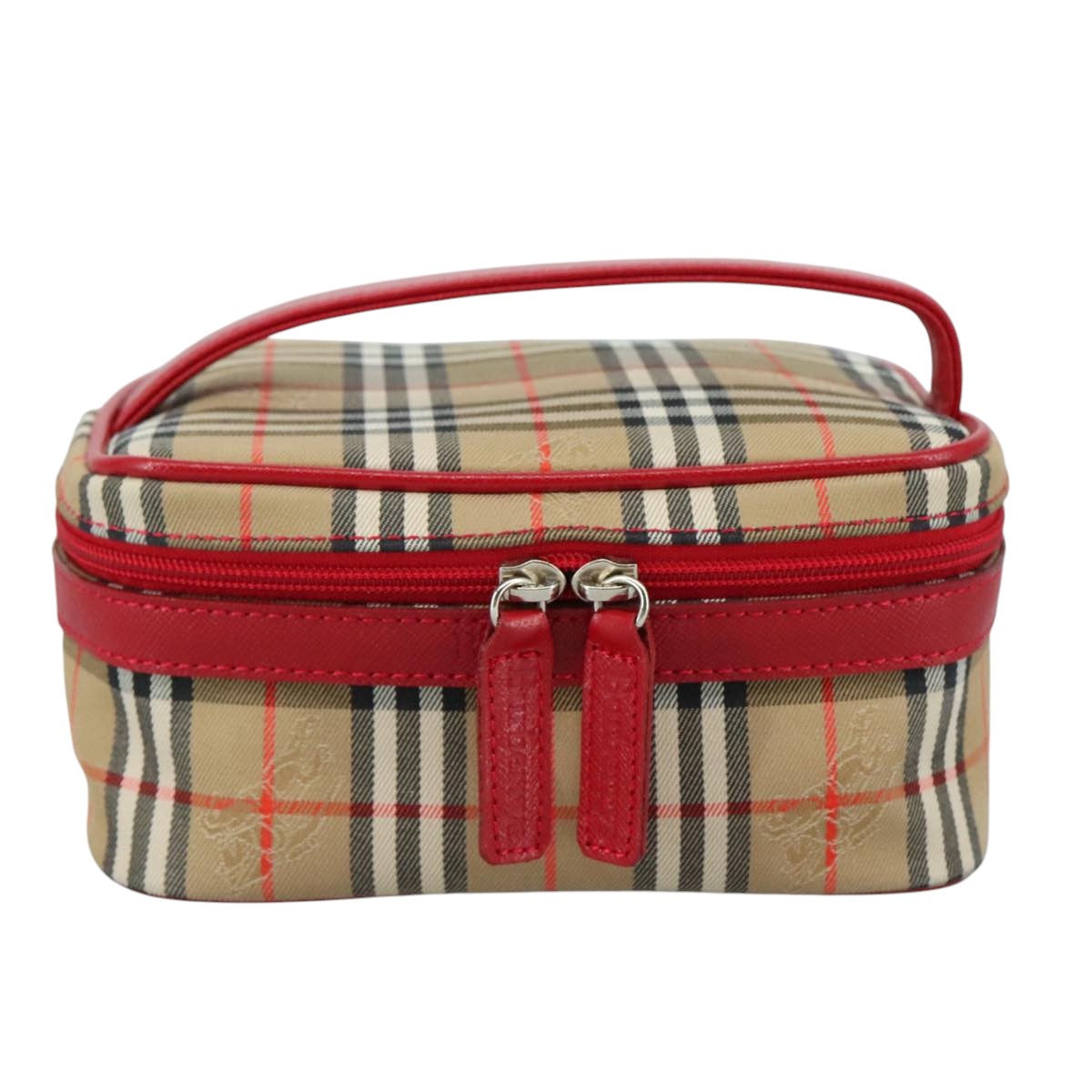 Burberry Nova Check Beige Canvas Handbag (Pre-Owned)