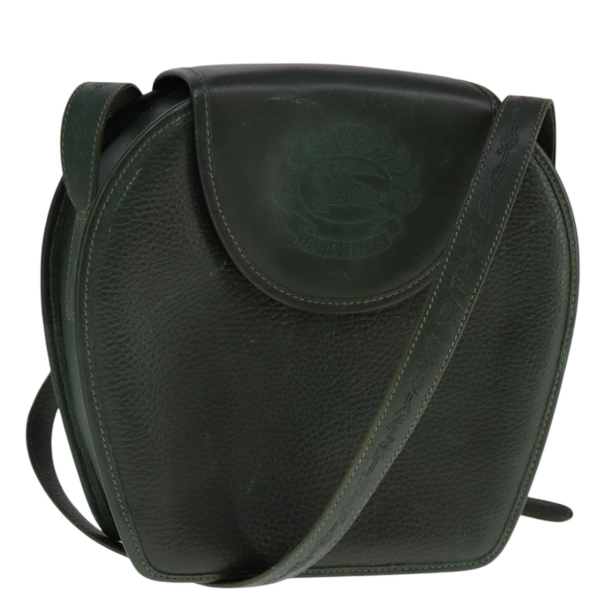 Burberry Green Leather Shoulder Bag (Pre-Owned)