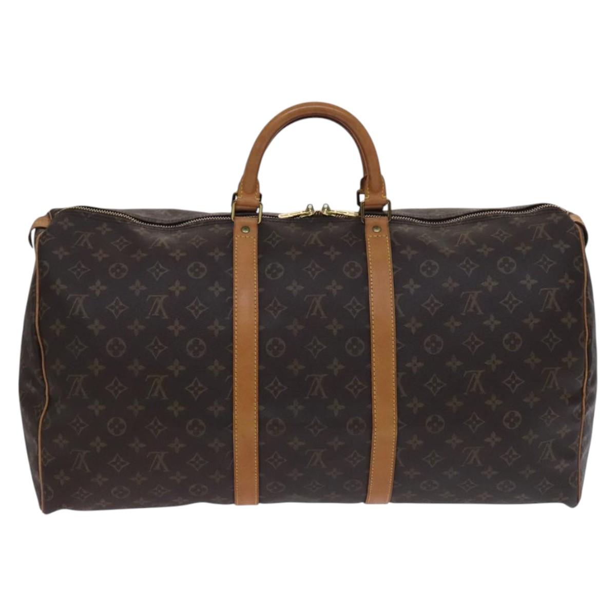 Louis Vuitton Keepall 55 Brown Canvas Travel Bag (Pre-Owned)