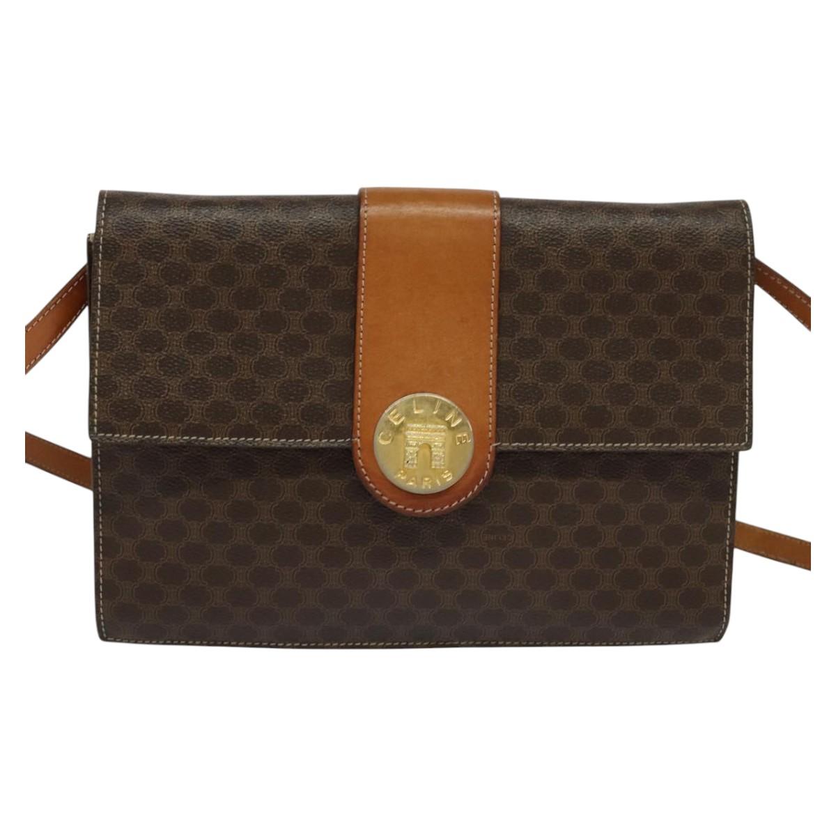 Céline Macadam Brown Canvas Shoulder Bag (Pre-Owned)