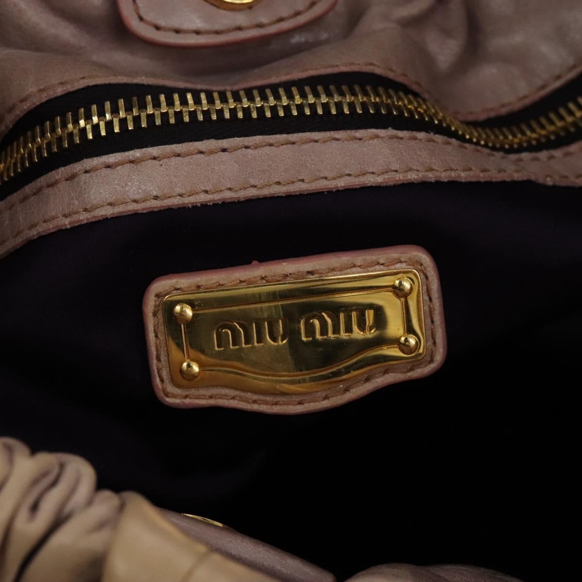 Miu Miu Vitello Beige Leather Handbag (Pre-Owned)