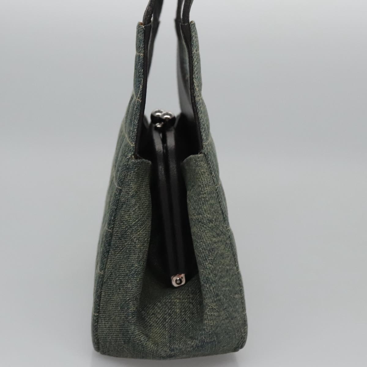 Chanel Chocolate Bar Blue Canvas Shoulder Bag (Pre-Owned)