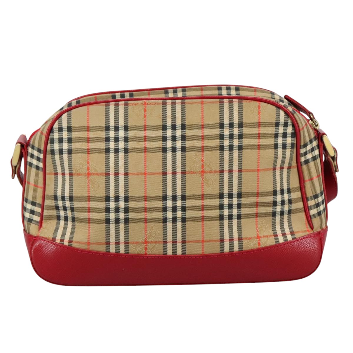 Burberry Nova Check Beige Canvas Shoulder Bag (Pre-Owned)