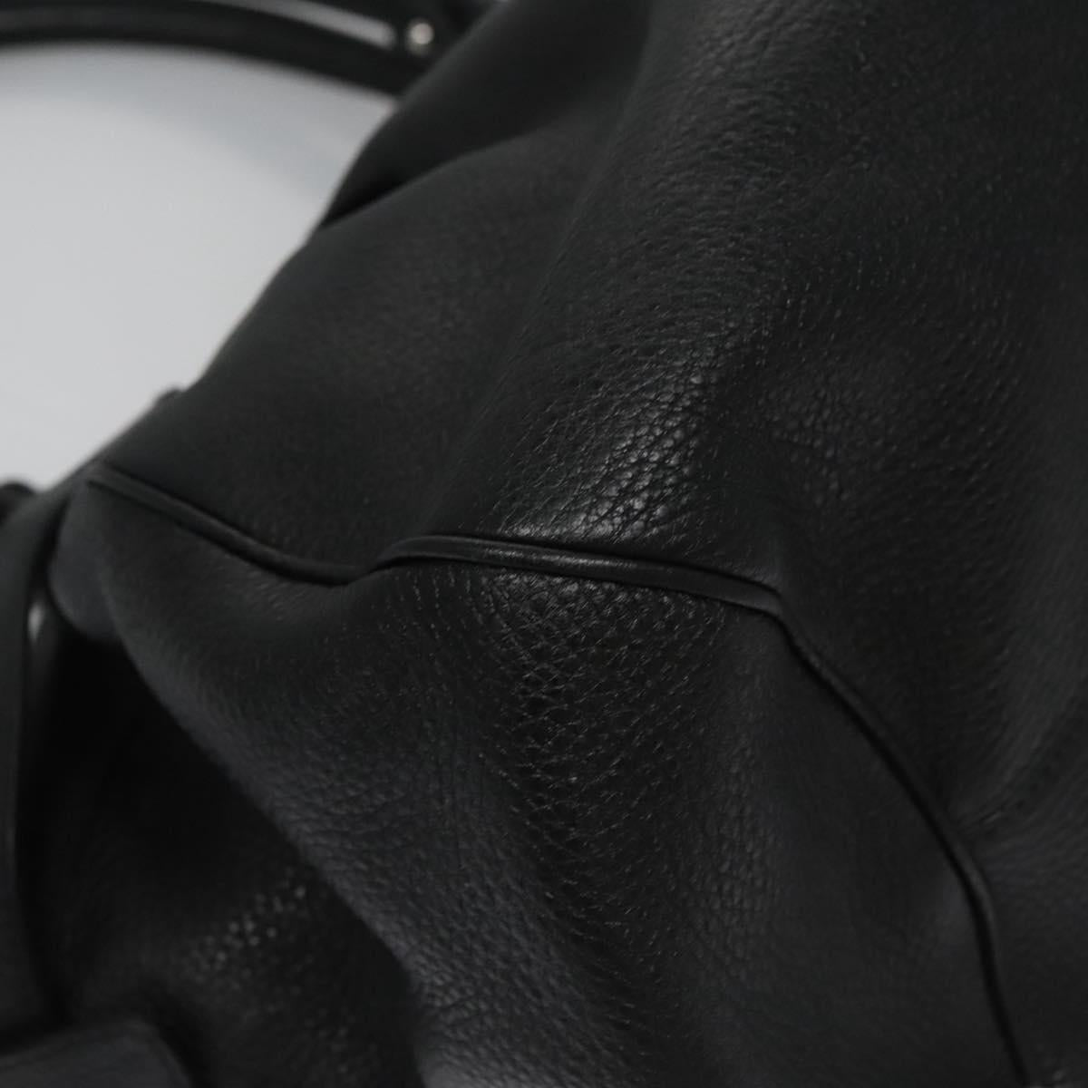 Salvatore Ferragamo Gancini Black Leather Handbag (Pre-Owned)