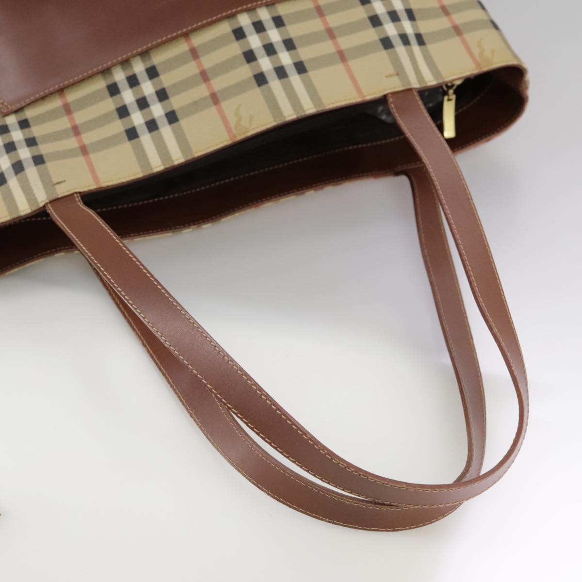 Burberry Nova Check Beige Canvas Tote Bag (Pre-Owned)