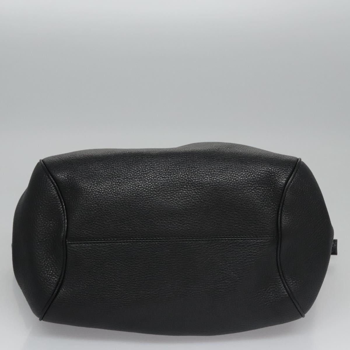 Salvatore Ferragamo Gancini Black Leather Handbag (Pre-Owned)