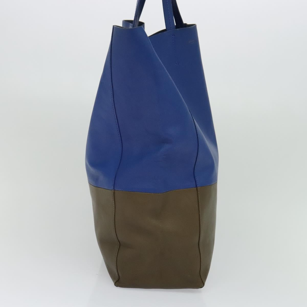 Céline Cabas Vertical Blue Leather Handbag (Pre-Owned)