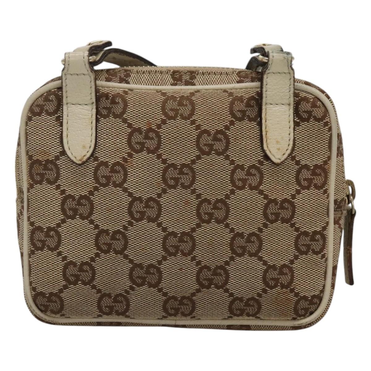 Gucci Gg Canvas Beige Canvas Shoulder Bag (Pre-Owned)