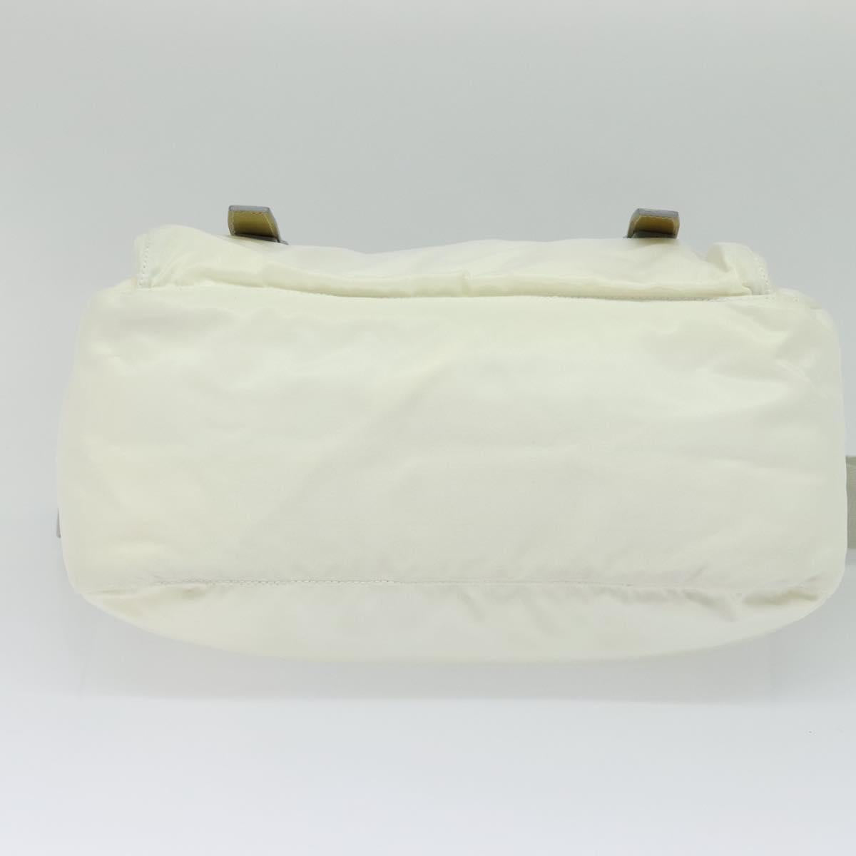 Prada Re-Nylon Ecru Synthetic Shoulder Bag (Pre-Owned)