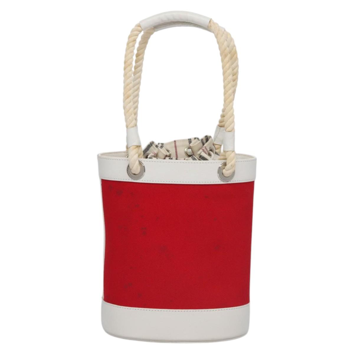 Burberry Nova Check Red Canvas Handbag (Pre-Owned)