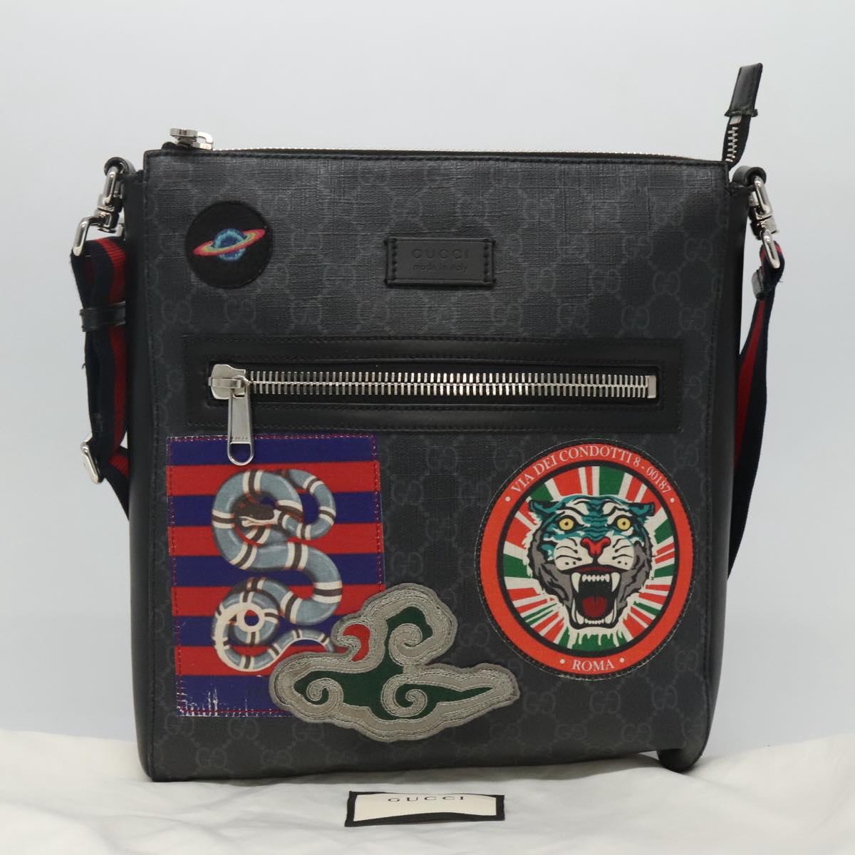 Gucci Gg Canvas Black Canvas Shoulder Bag (Pre-Owned)