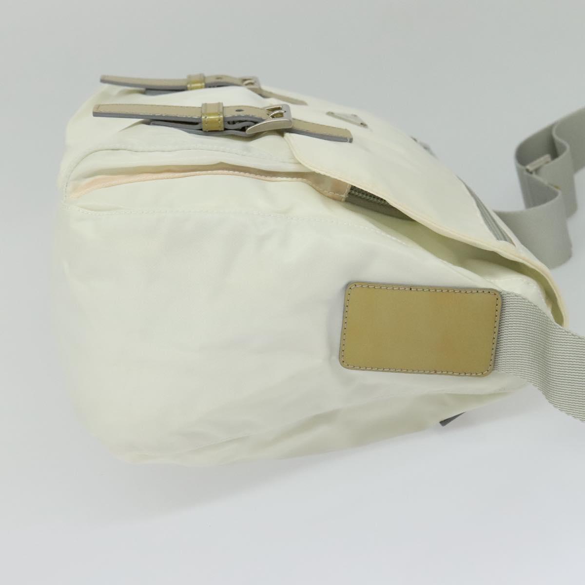 Prada Re-Nylon Ecru Synthetic Shoulder Bag (Pre-Owned)