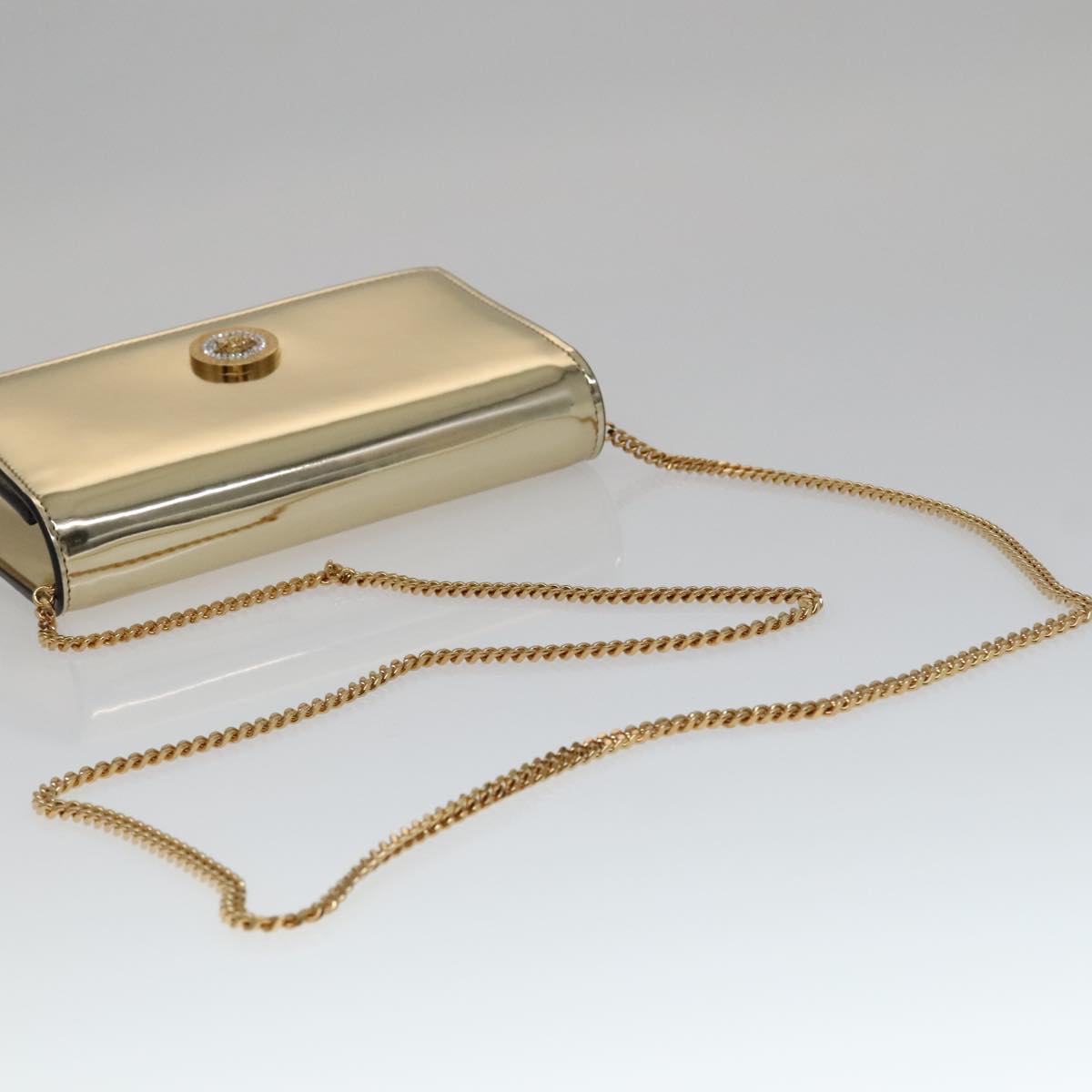 Versace Medusa Gold Patent Leather Shoulder Bag (Pre-Owned)