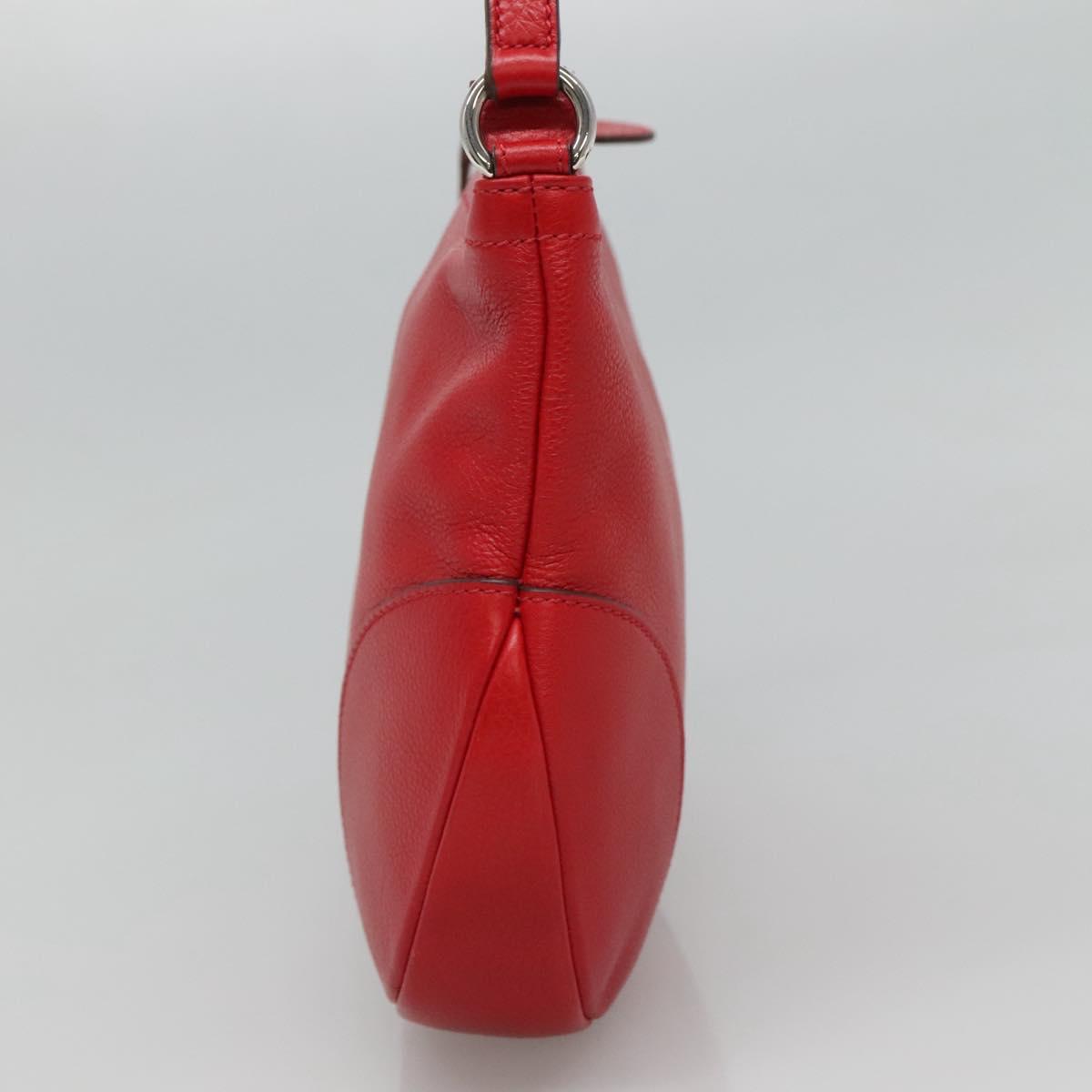 Salvatore Ferragamo Gancini Red Leather Shoulder Bag (Pre-Owned)