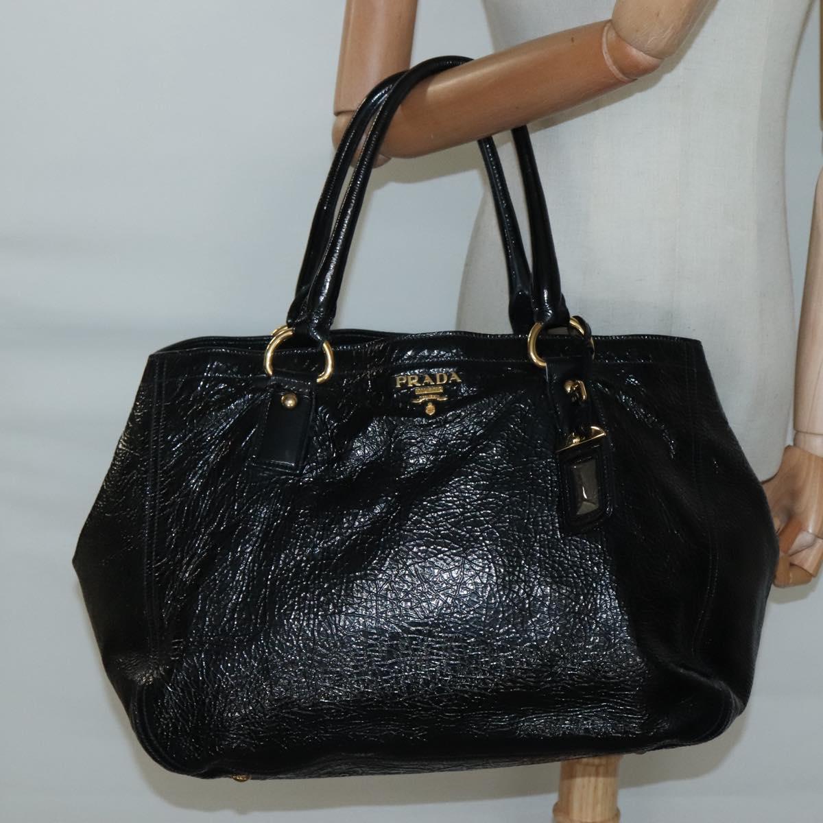 Prada Black Patent Leather Tote Bag (Pre-Owned)