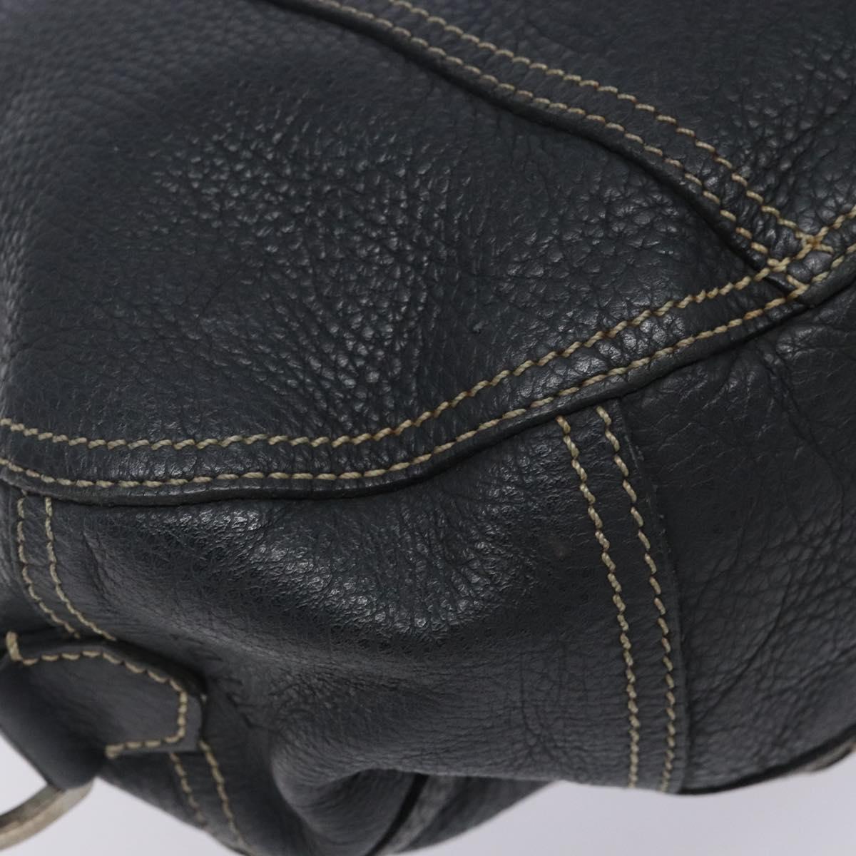 Prada Hobo Navy Leather Shoulder Bag (Pre-Owned)