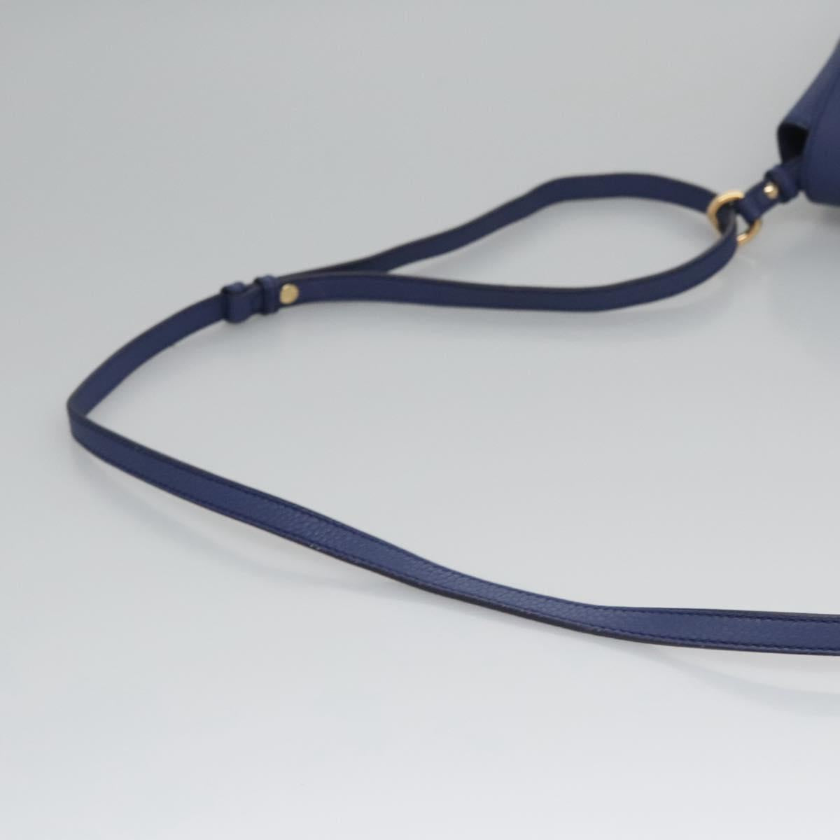Salvatore Ferragamo Gancini Blue Leather Shoulder Bag (Pre-Owned)