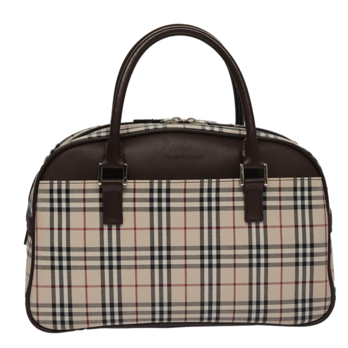 Burberry Nova Check Beige Canvas Handbag (Pre-Owned)