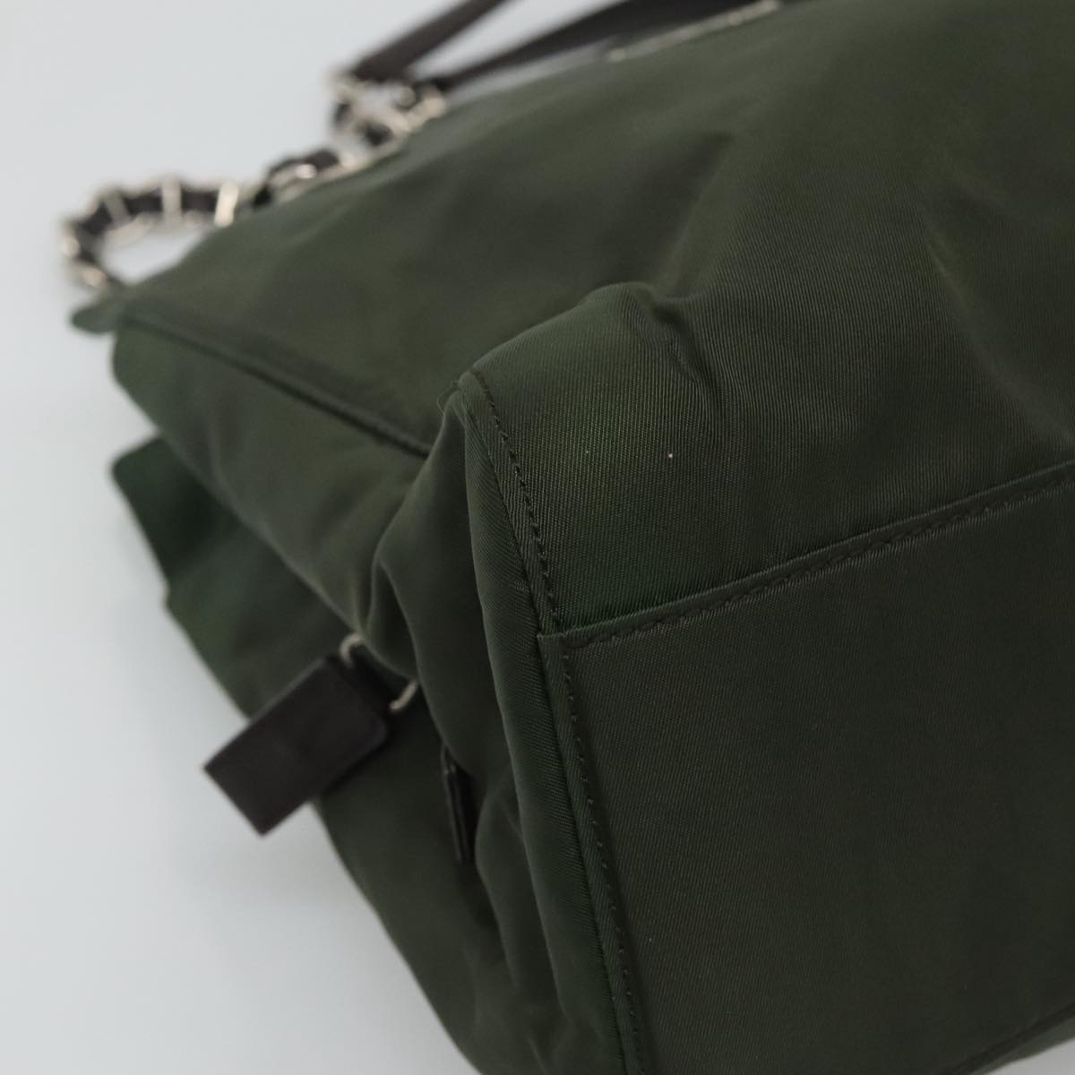 Prada Tessuto Khaki Synthetic Shoulder Bag (Pre-Owned)