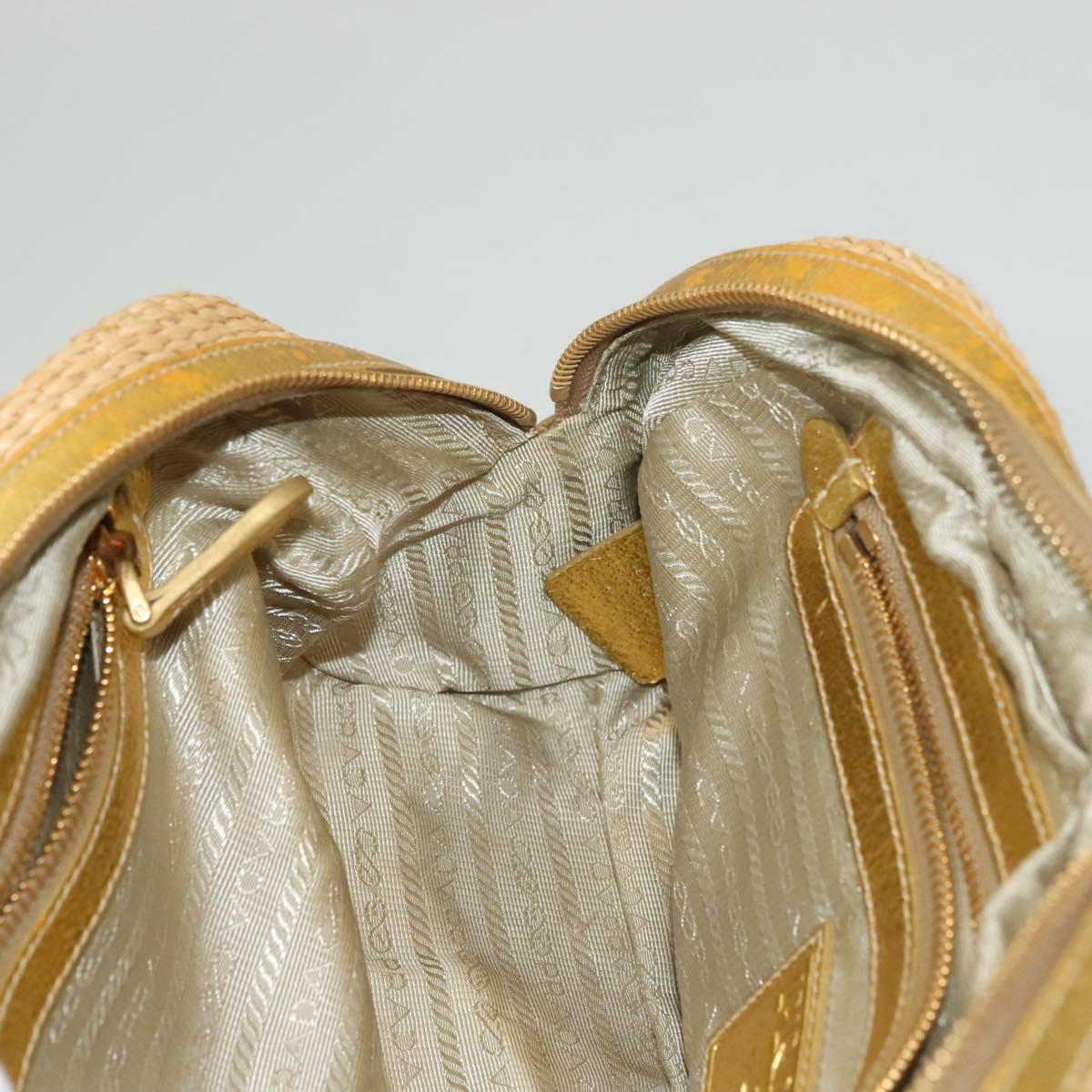 Prada Gold Nylon Shoulder Bag (Pre-Owned)