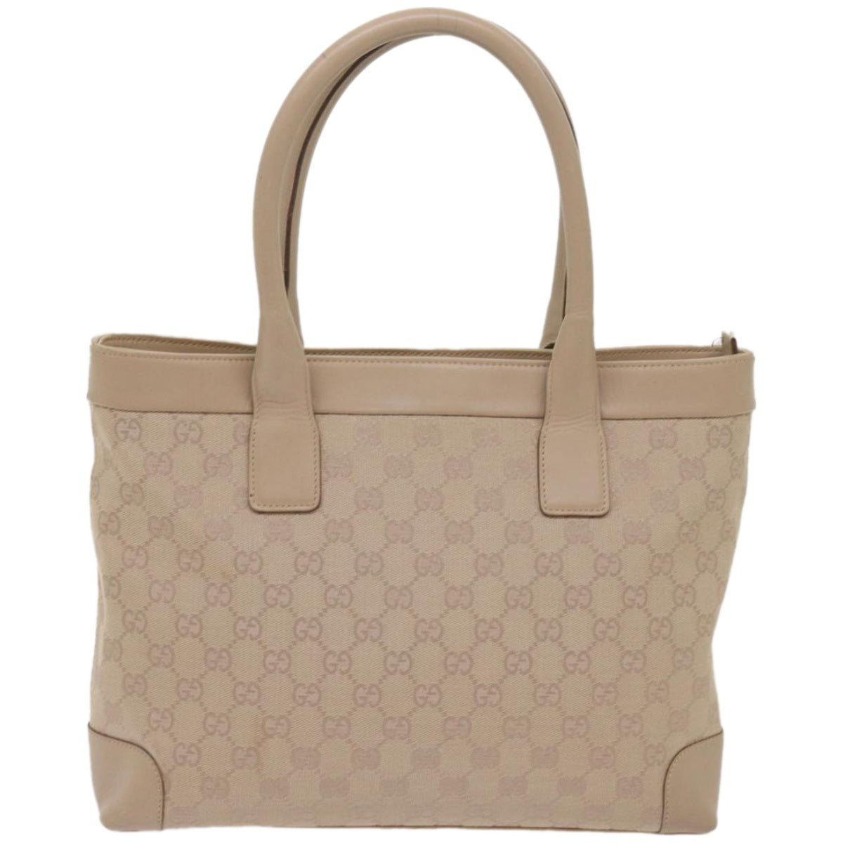 Gucci Gg Canvas Beige Canvas Tote Bag (Pre-Owned)