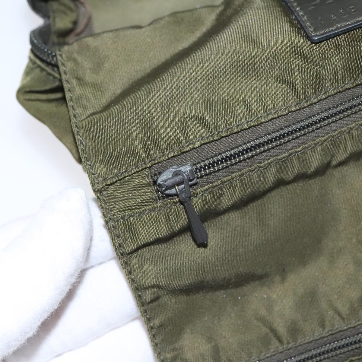 Prada Re-Nylon Khaki Synthetic Clutch Bag (Pre-Owned)