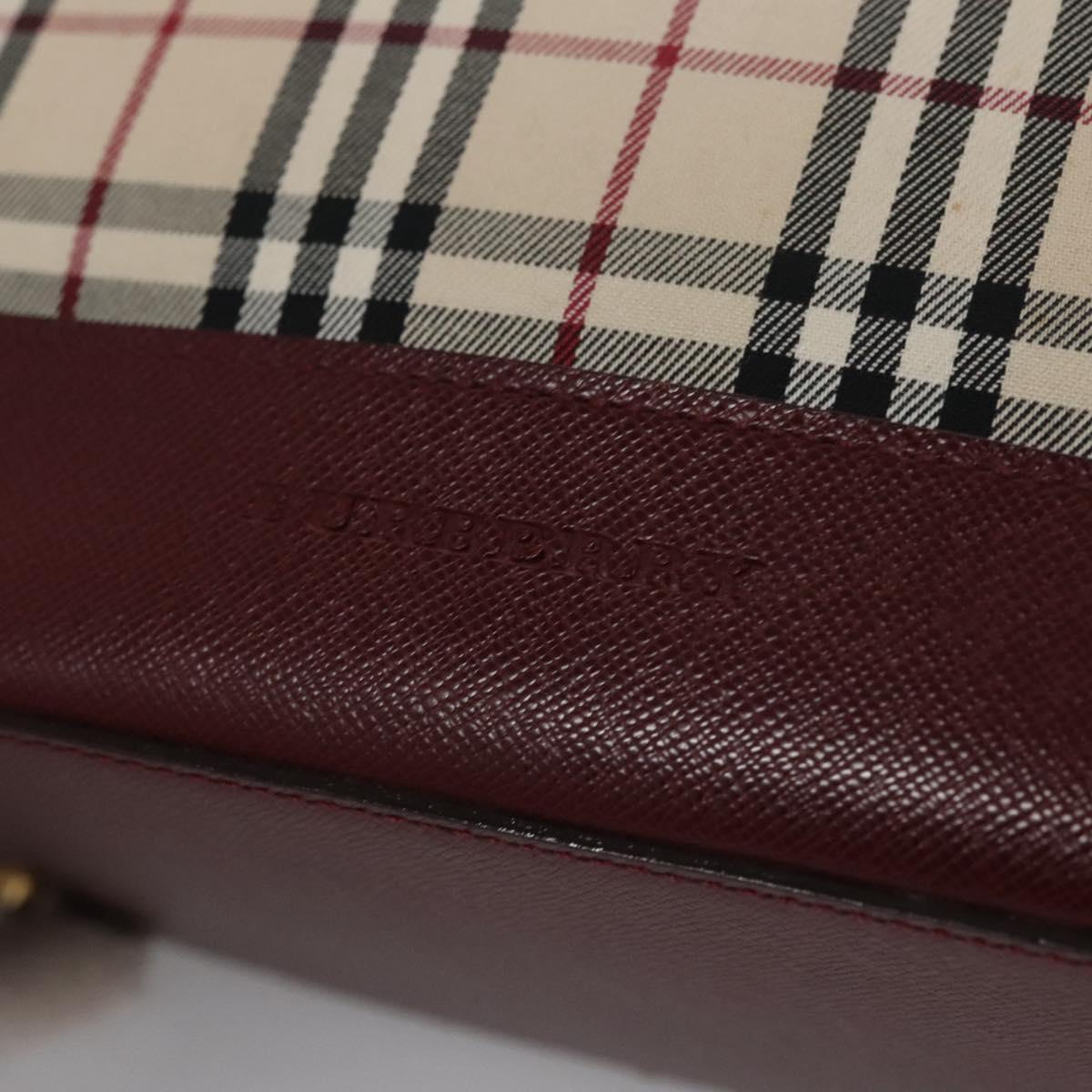 Burberry Nova Check Beige Canvas Shoulder Bag (Pre-Owned)