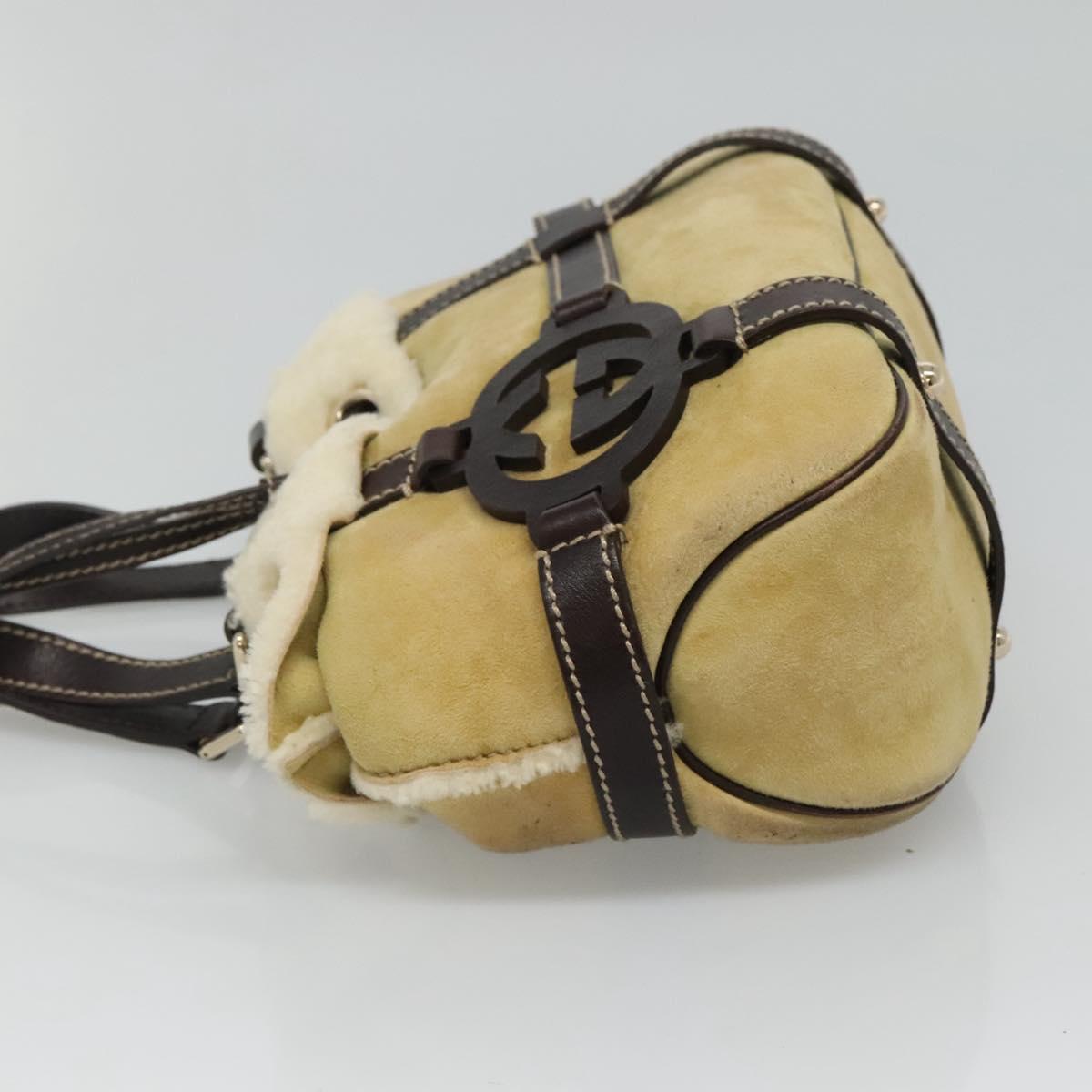 Gucci Bamboo Beige Suede Shoulder Bag (Pre-Owned)