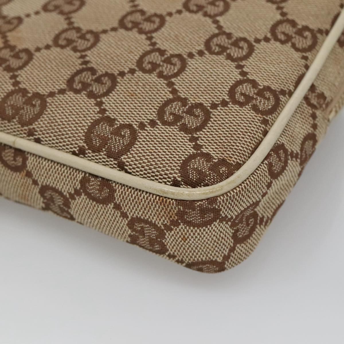 Gucci Gg Canvas Beige Canvas Shoulder Bag (Pre-Owned)