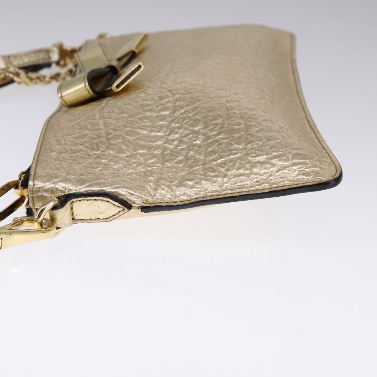 Burberry Gold Leather Shoulder Bag (Pre-Owned)