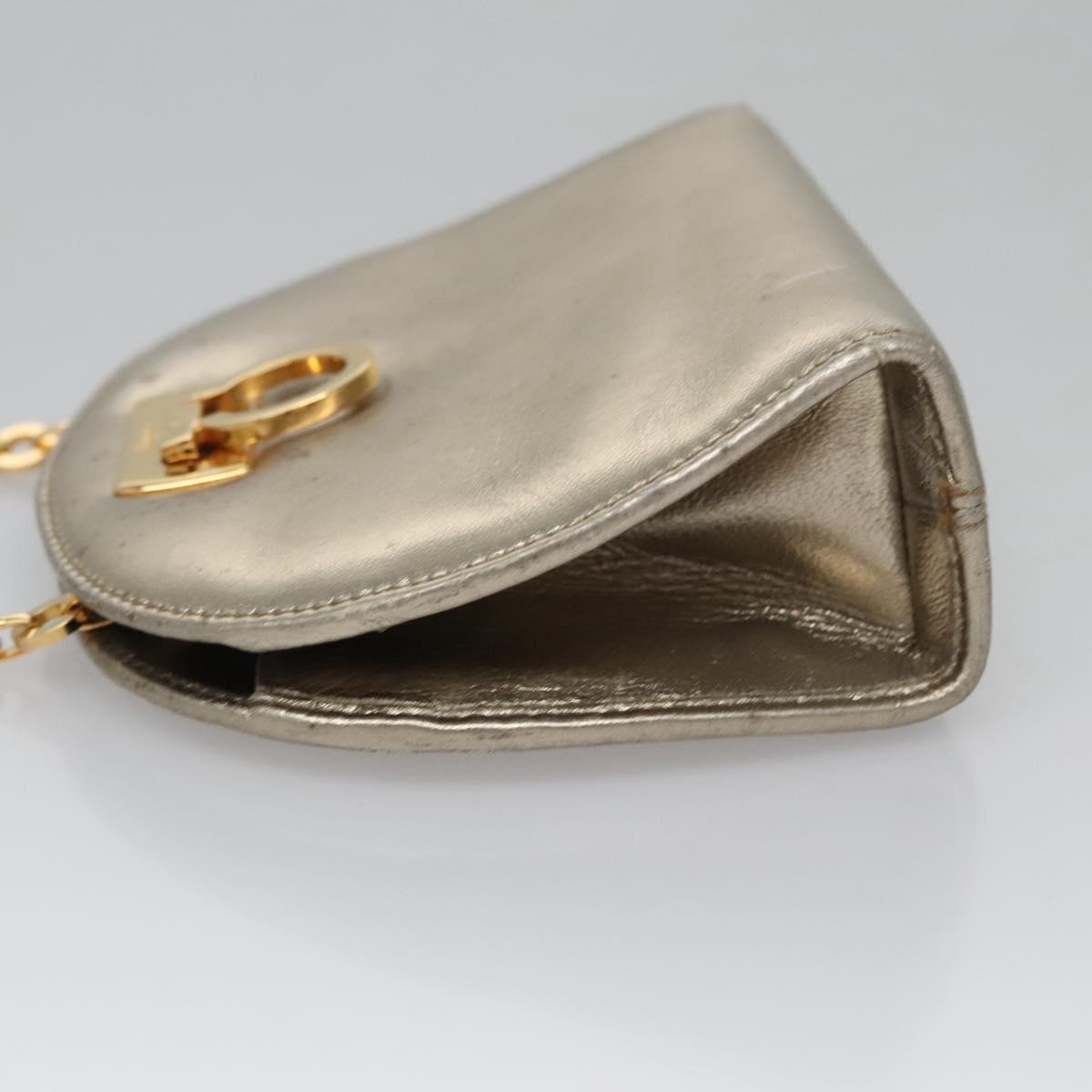 Salvatore Ferragamo Gancini Silver Leather Shoulder Bag (Pre-Owned)