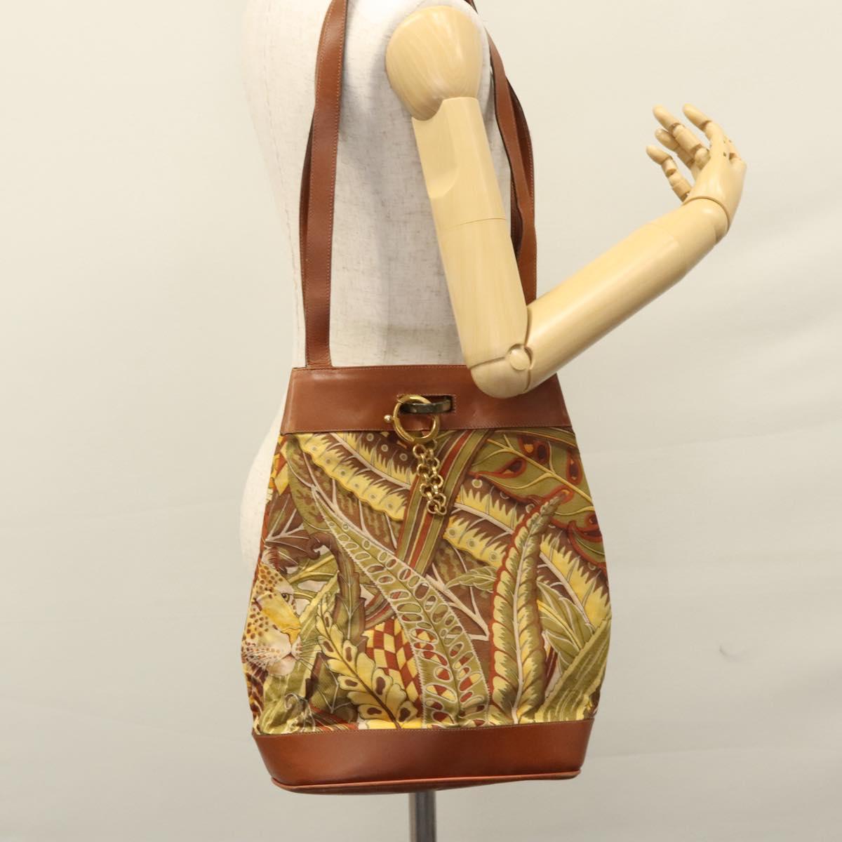 Salvatore Ferragamo Brown Canvas Shoulder Bag (Pre-Owned)