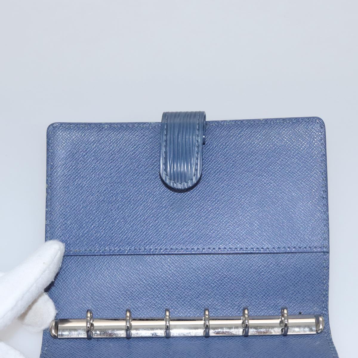 Louis Vuitton Agenda Pm Blue Leather Wallet (Pre-Owned)