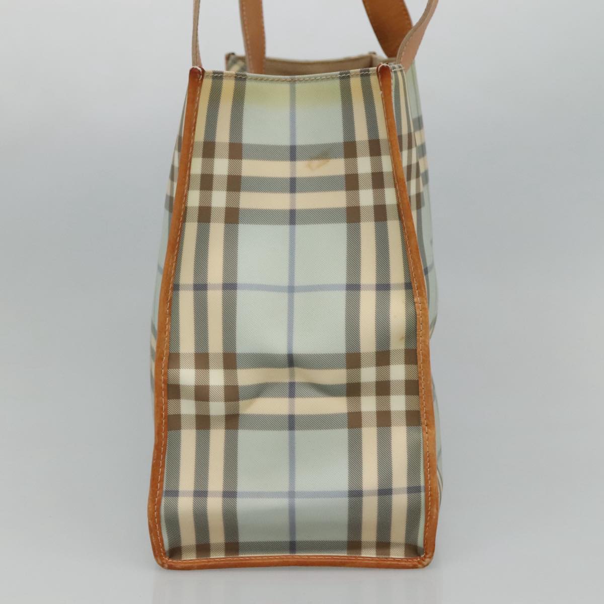 Burberry Nova Check Blue Canvas Tote Bag (Pre-Owned)