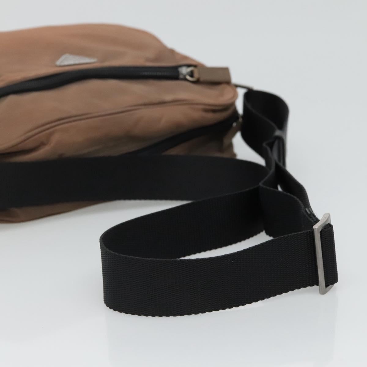 Prada Tessuto Brown Synthetic Shoulder Bag (Pre-Owned)