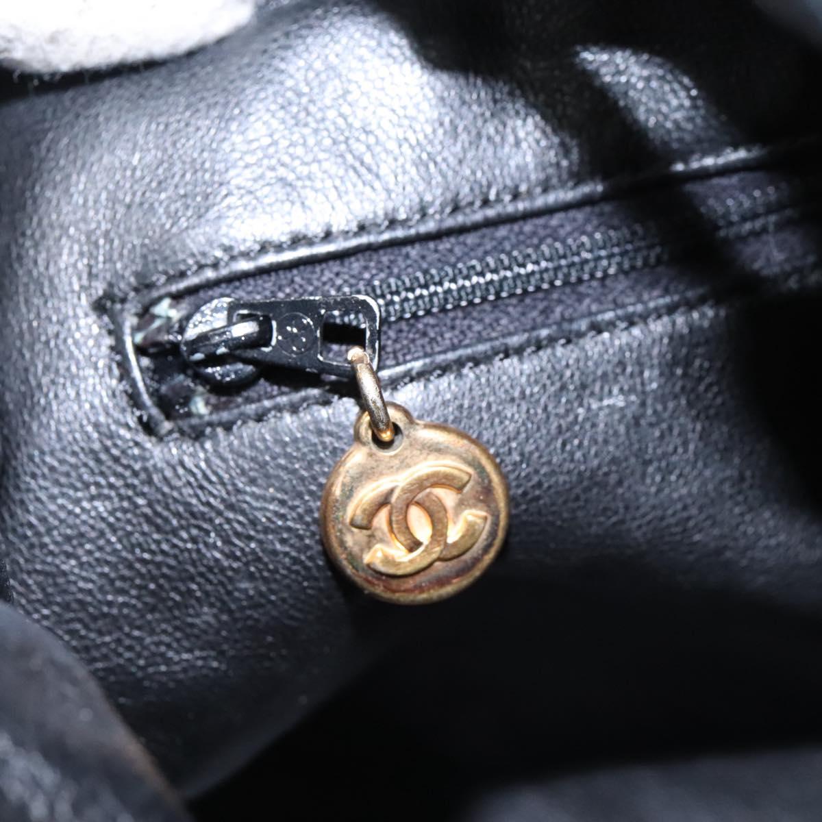 Chanel Bucket Black Leather Shoulder Bag (Pre-Owned)