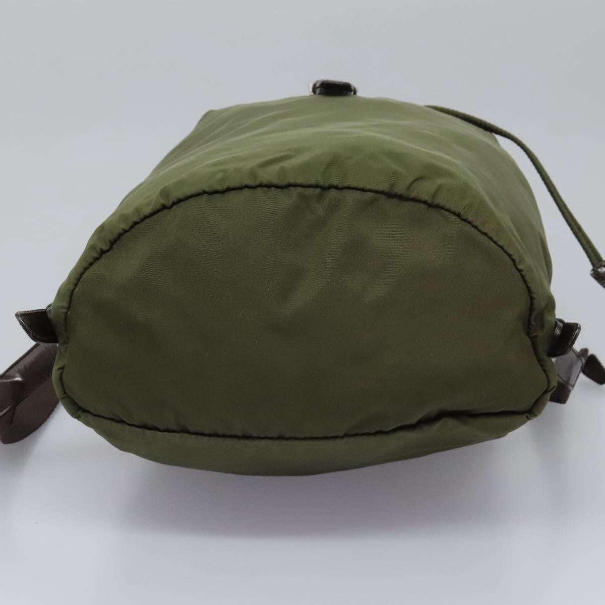 Prada Re-Nylon Khaki Synthetic Backpack Bag (Pre-Owned)