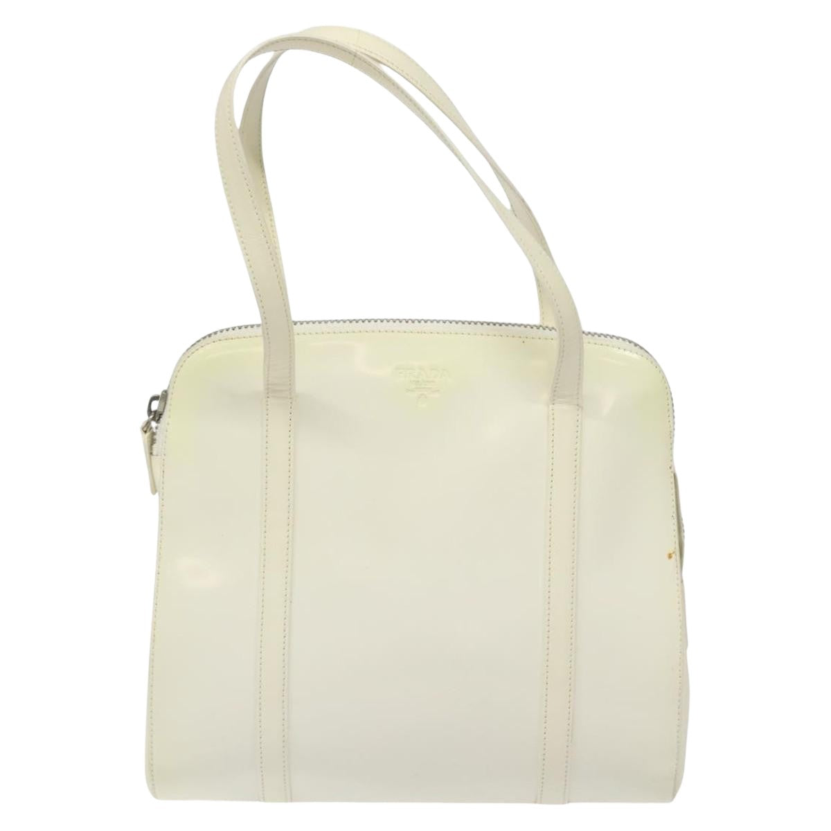 Prada White Patent Leather Handbag (Pre-Owned)