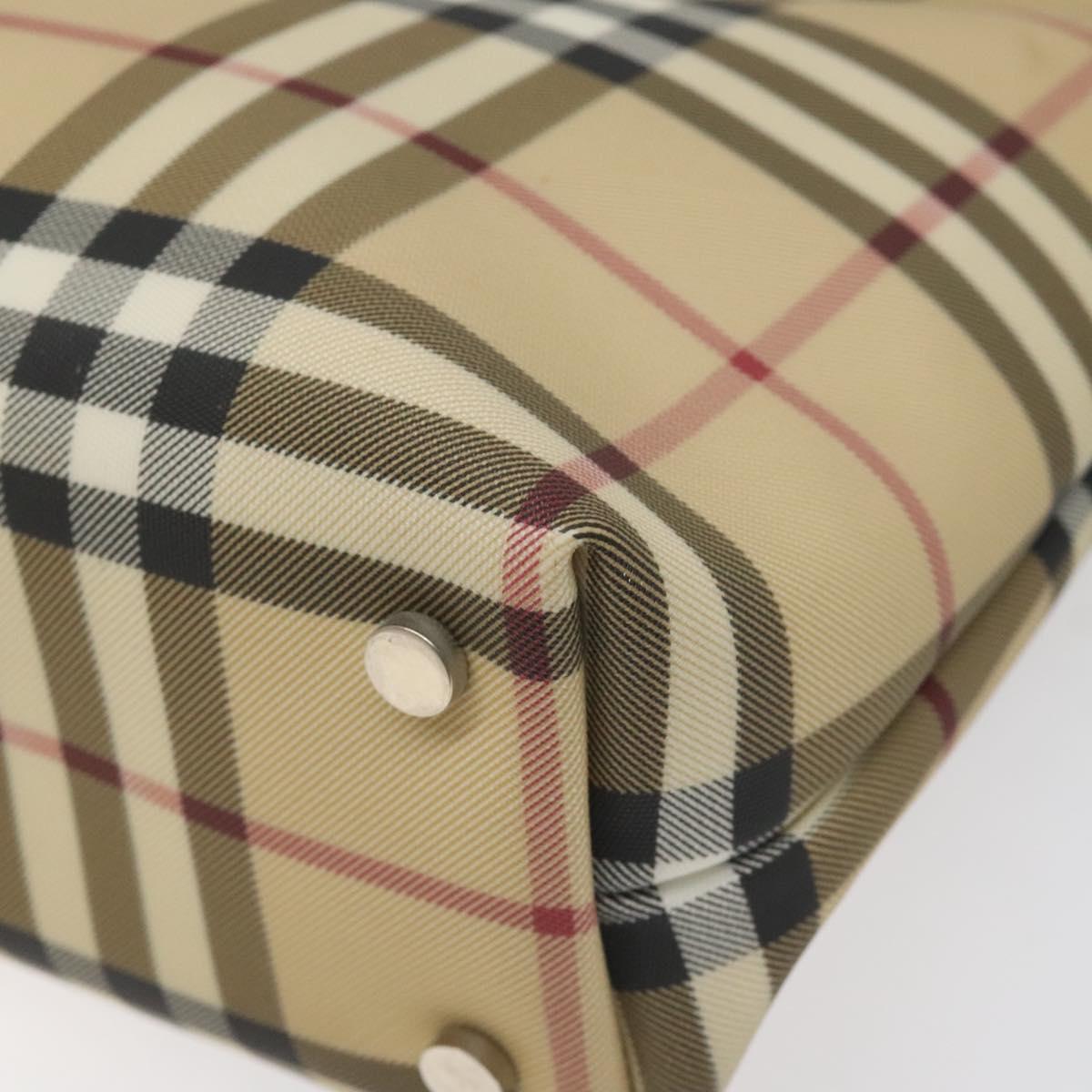 Burberry Nova Check Beige Canvas Handbag (Pre-Owned)