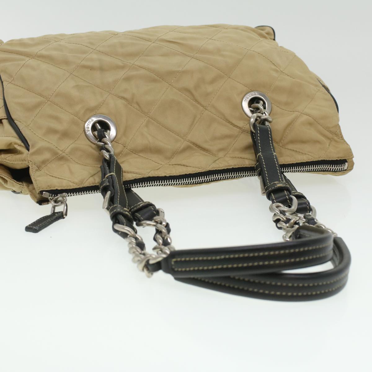 Prada Beige Canvas Handbag (Pre-Owned)