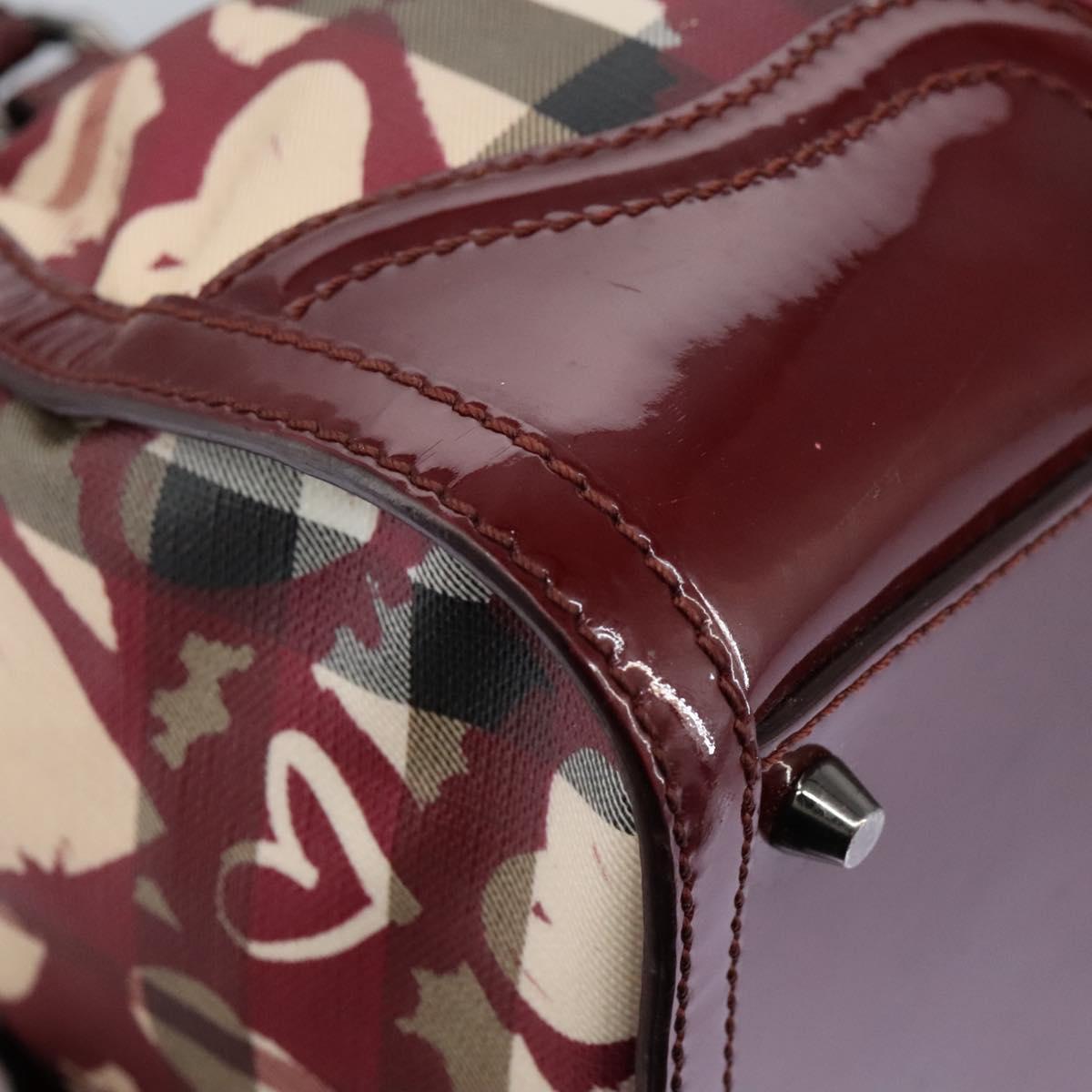 Burberry Heart Burgundy Canvas Travel Bag (Pre-Owned)