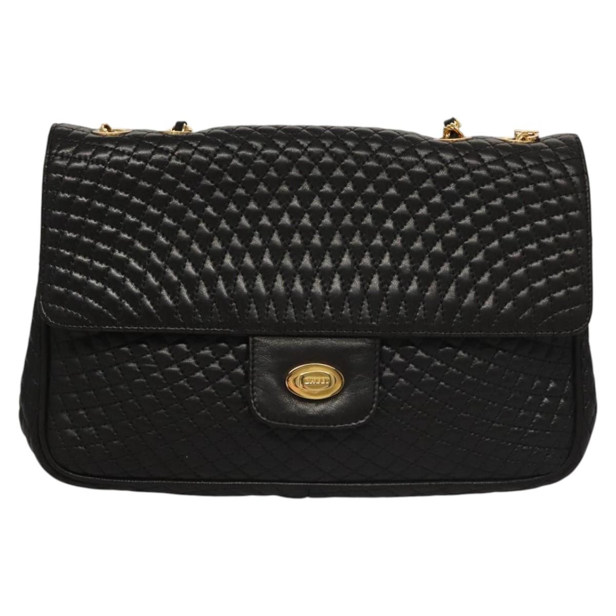 Bally Black Leather Shoulder Bag (Pre-Owned)