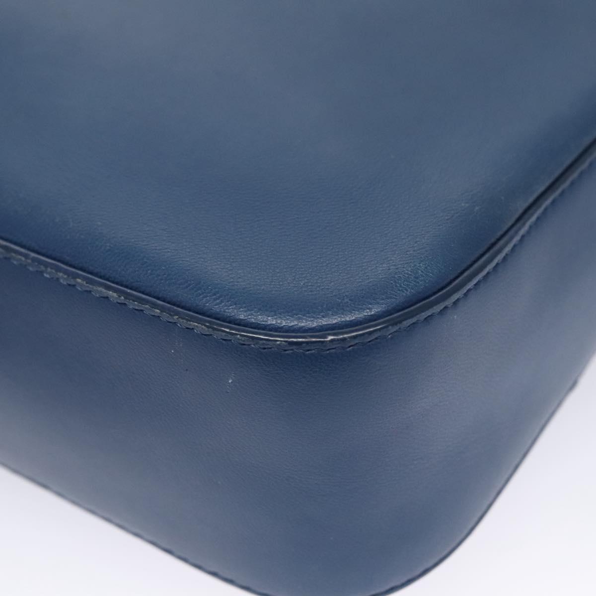 Fendi Bebaguette Blue Leather Shoulder Bag (Pre-Owned)