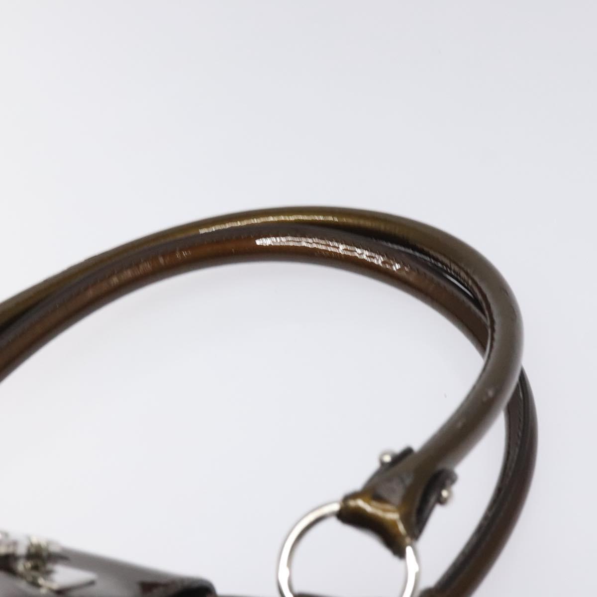 Salvatore Ferragamo Marisa Brown Patent Leather Shoulder Bag (Pre-Owned)