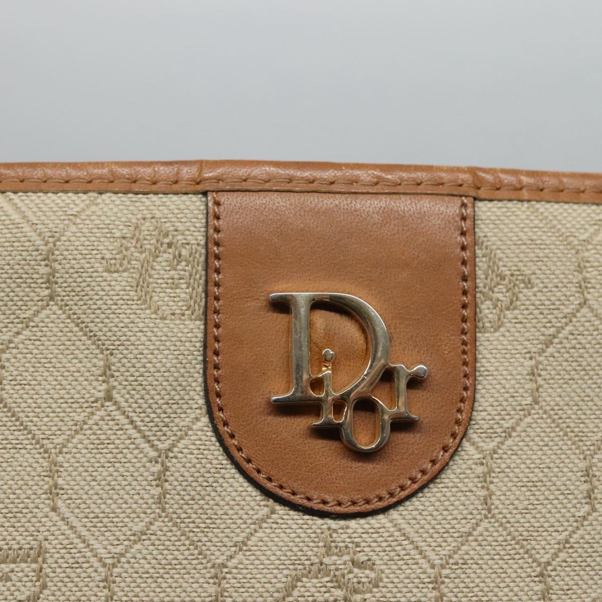 Dior Honeycomb Beige Canvas Shoulder Bag (Pre-Owned)
