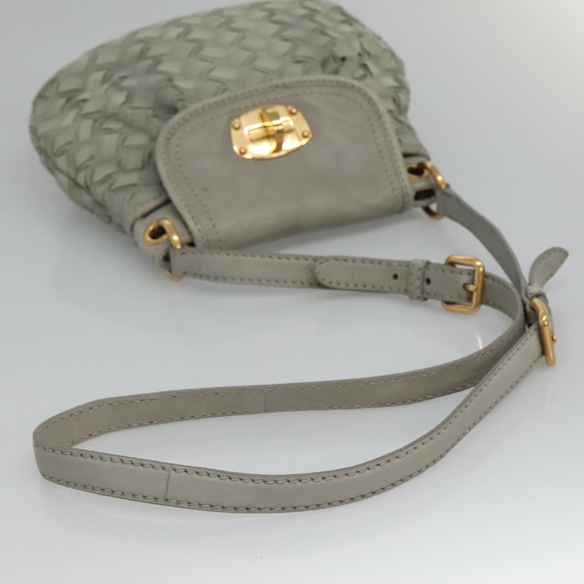 Miu Miu -- Grey Leather Shoulder Bag (Pre-Owned)