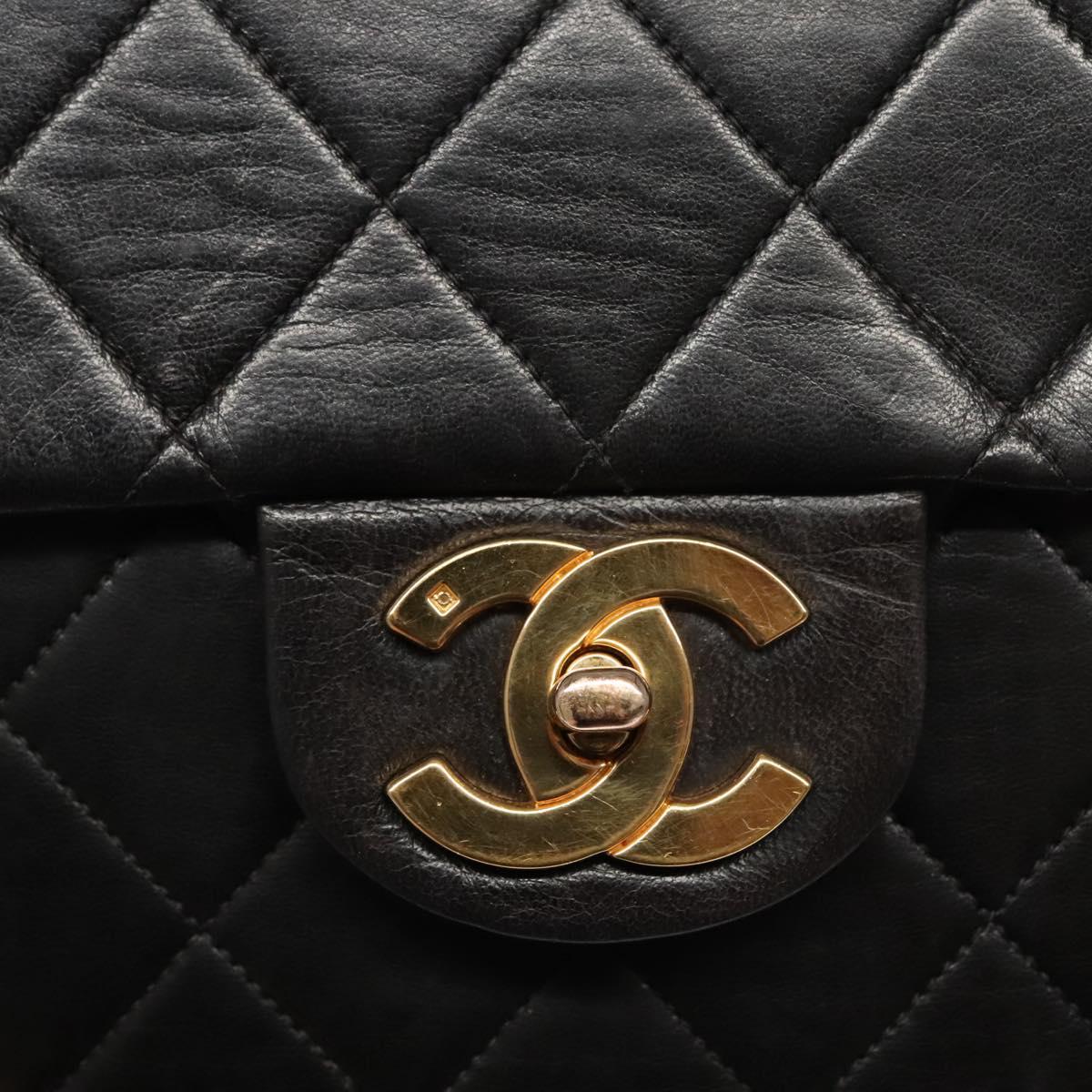 Chanel Single Flap Black Leather Backpack Bag (Pre-Owned)