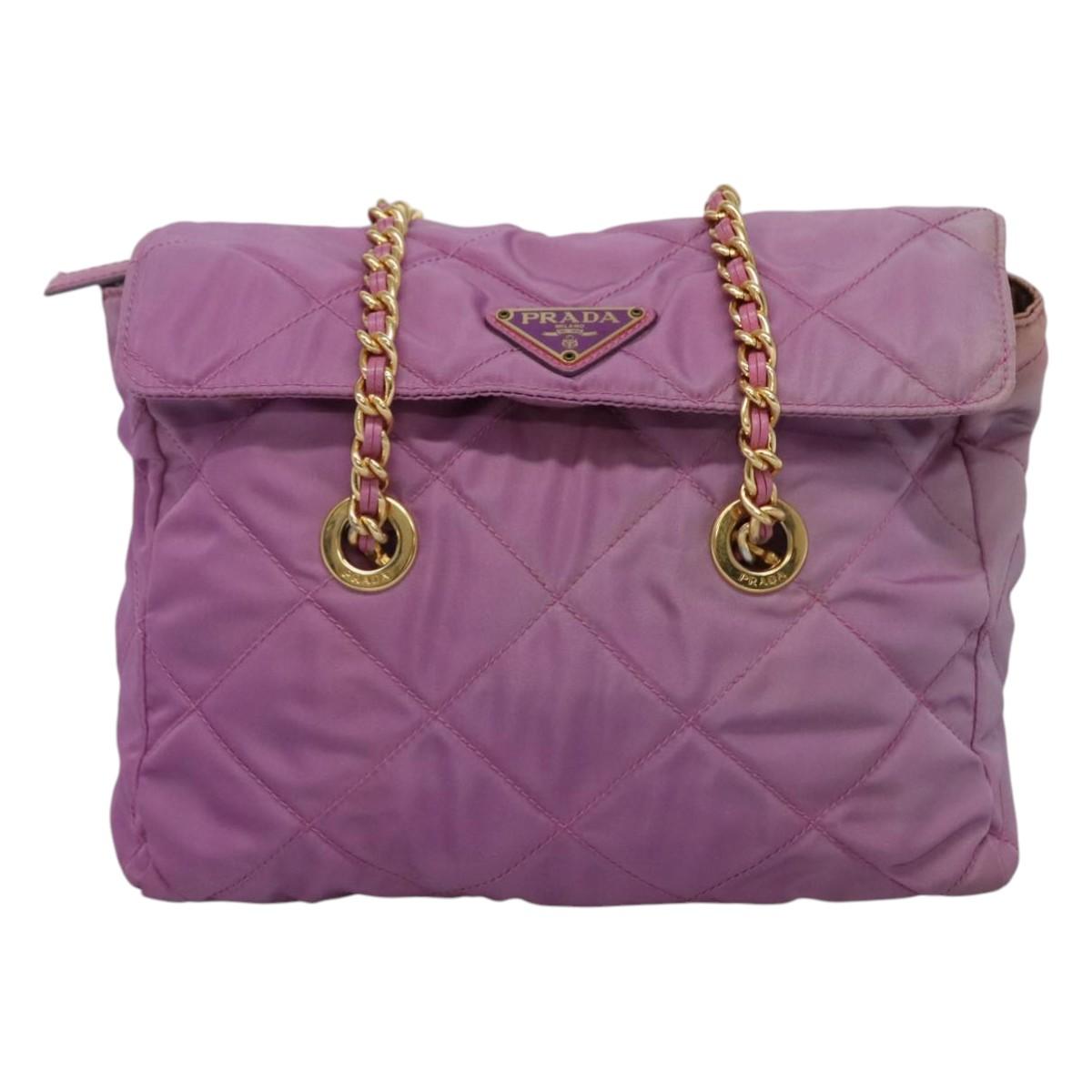Prada Tessuto Purple Synthetic Shoulder Bag (Pre-Owned)